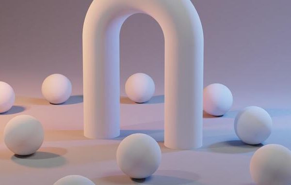 3D scene with spheres and arc