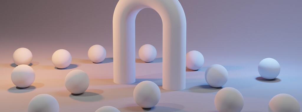3D scene with spheres and arc